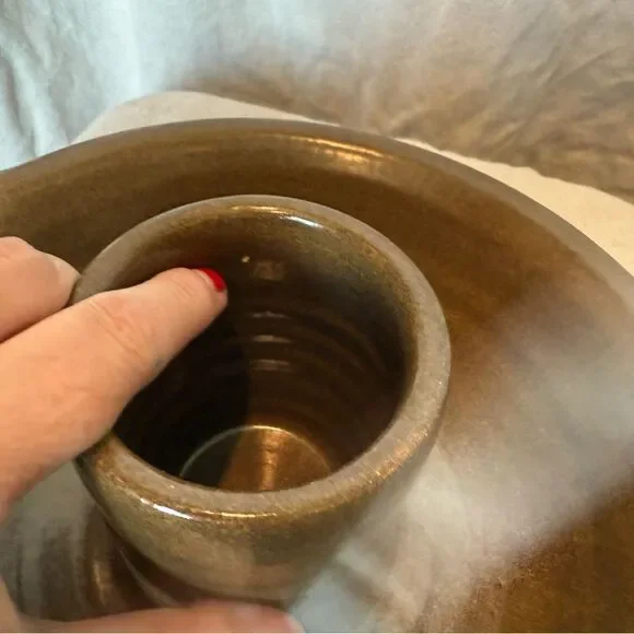 Beer Can Chicken Pottery Roaster Stoneware Made in Texas Earthy Brown - Picture 9 of 9